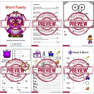 EN Word Family CVC Blend Worksheets – Reading & Writing