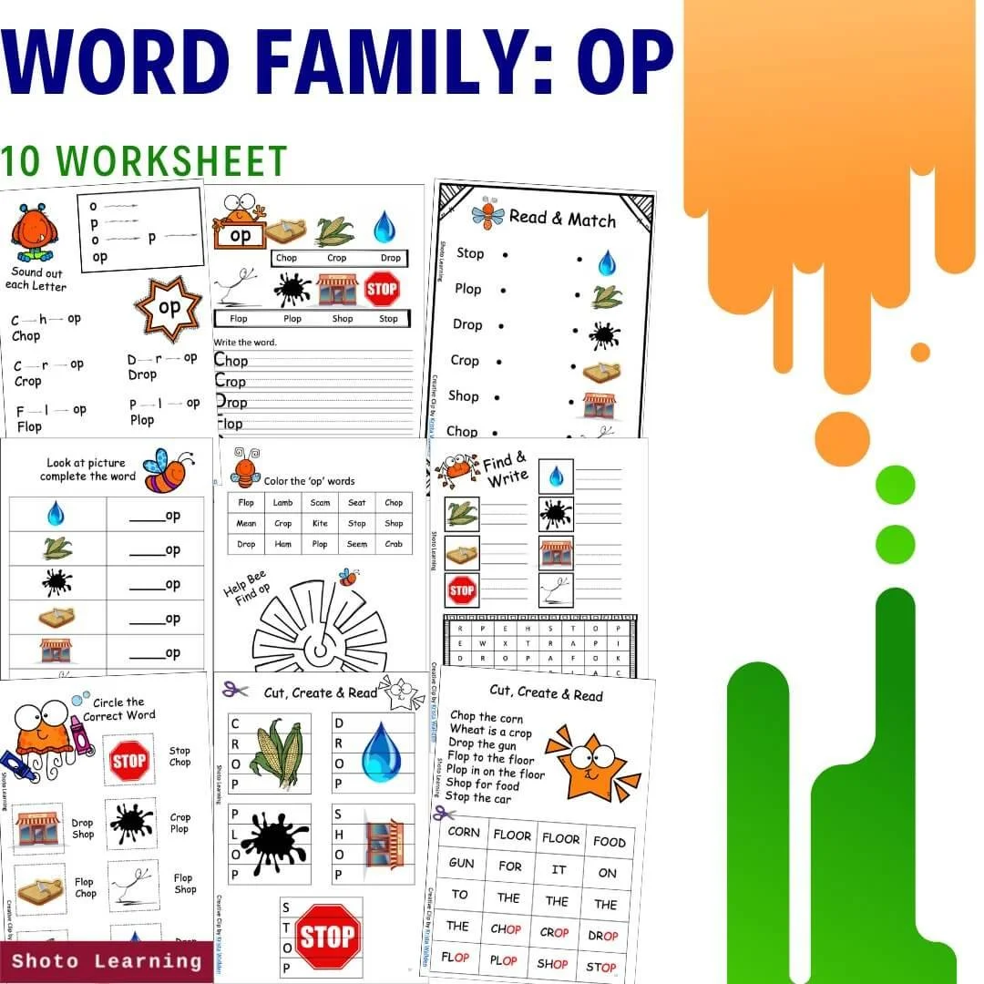 ET Word Family CVC Blend Worksheets for Engaging Reading, Writing ...