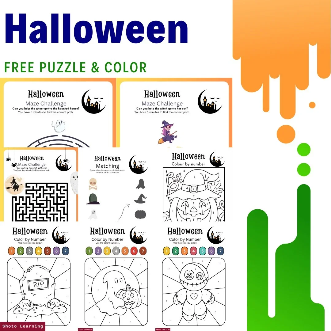 Free Halloween Puzzles and Coloring Worksheets A Great Way to Keep Kids Learning