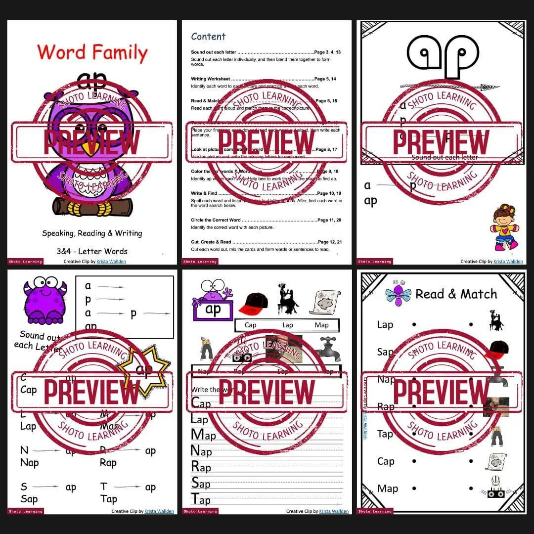 AM Word Family CVC Blend Worksheet | Engage in Speaking, Reading ...