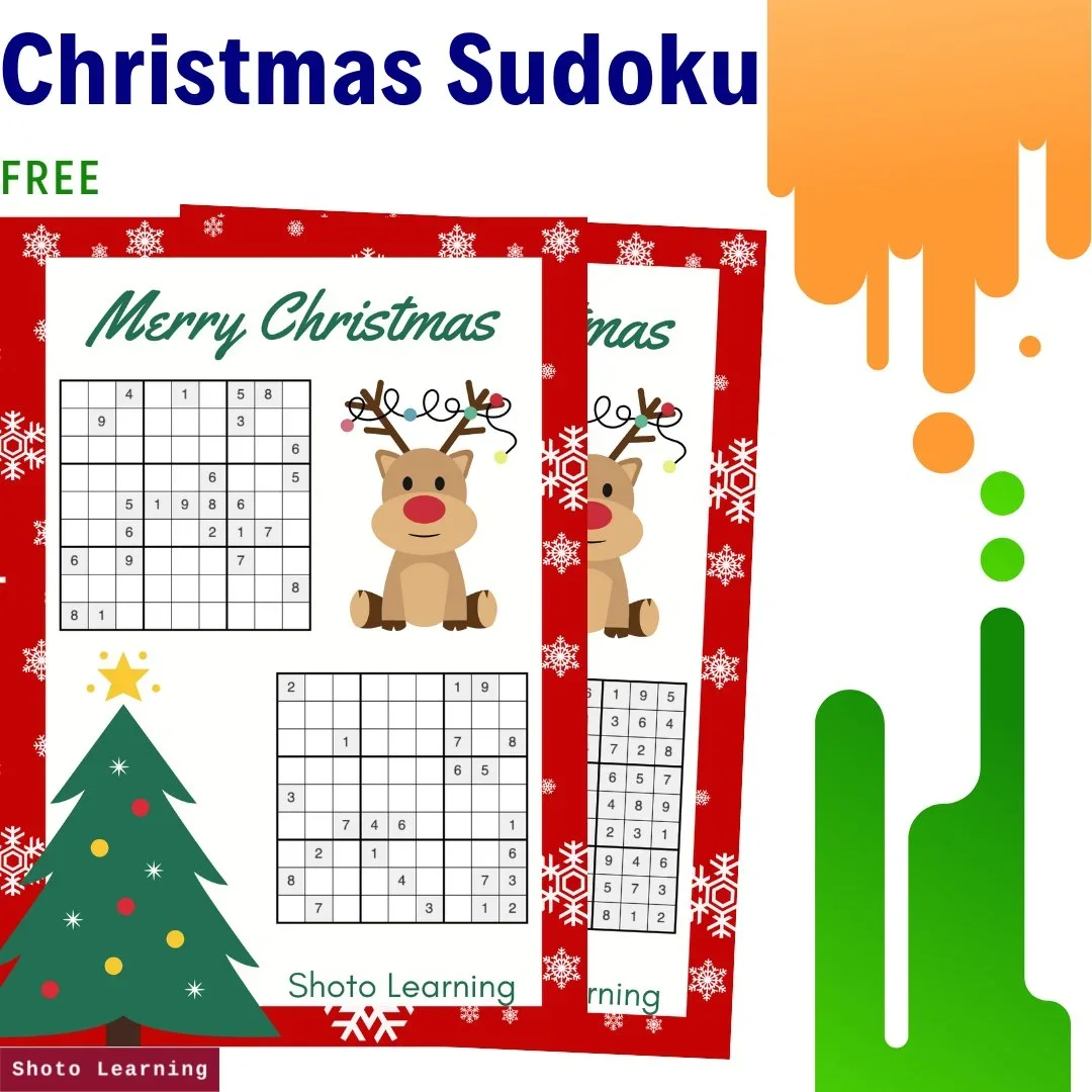 Christmas Sudoku - 9x9 Hard Puzzles Improving Logic and Critical Thinking Games