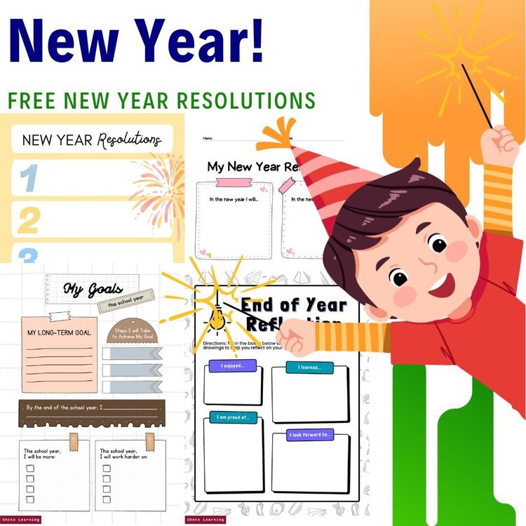 New Year Matching Worksheet Set - Fun & Educational Activity