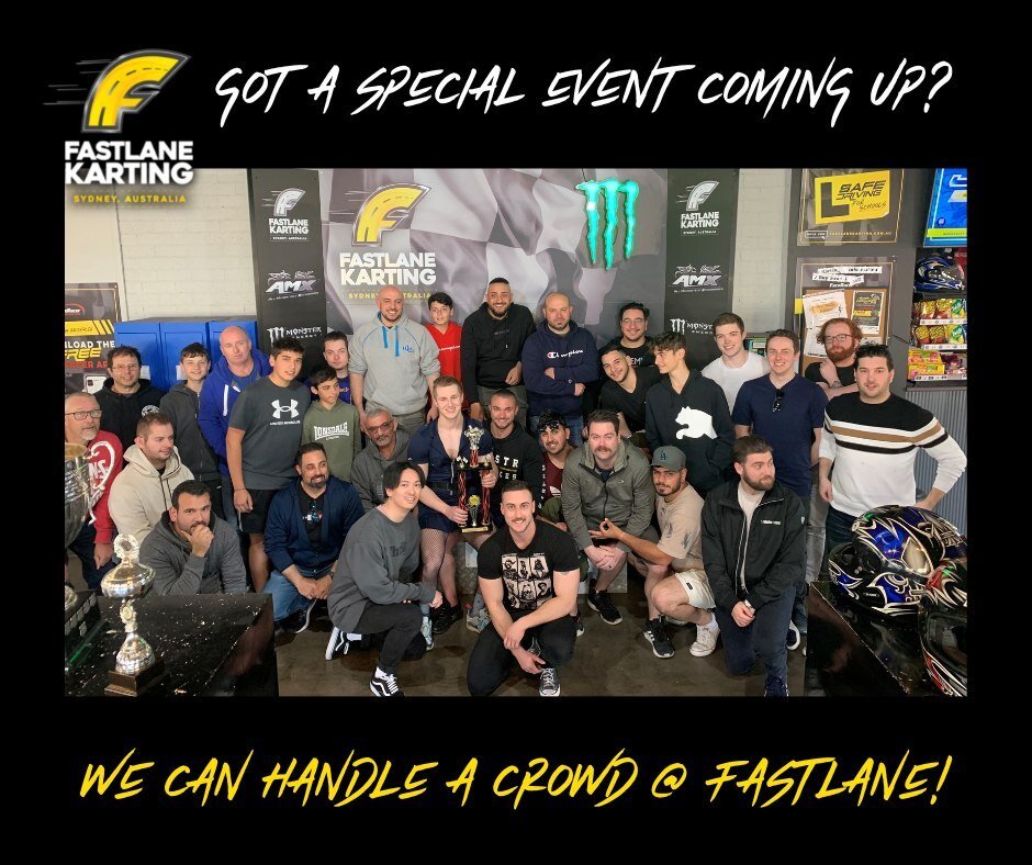 Got a special event coming up? We can handle your crowd!

Exclusive, affordable and adrenaline-fuelled parties are here! 
Be it a birthday, bucks, corporate event or just a get-together, @fastlanekarting is the place to party! 

#fastlanekarting #fas