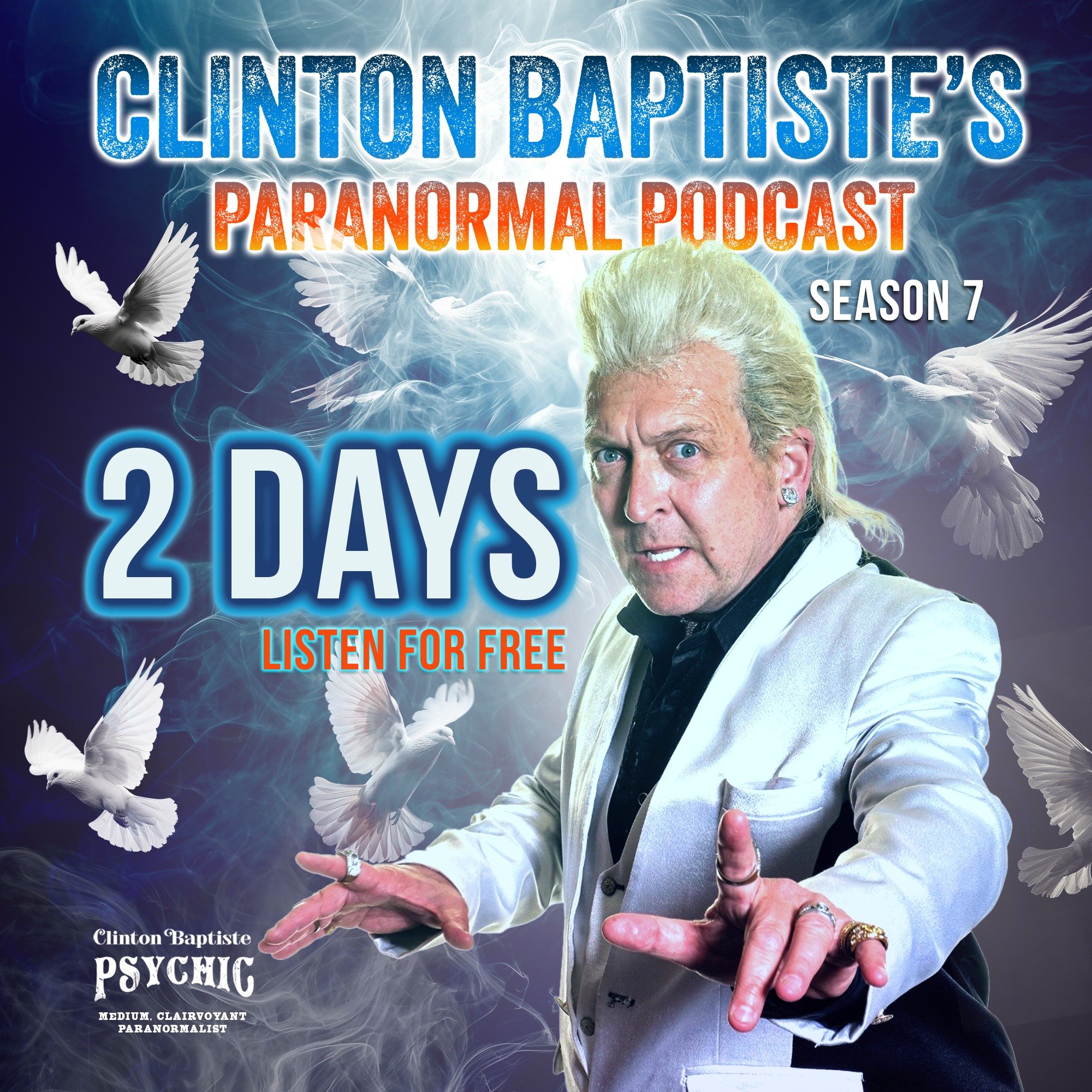 Only 2 days left until the big reveal! 🌟 Tune in to the new season of the Clinton Baptiste Paranormal Podcast on May the 3rd. Don't miss out on the mystique and mayhem! Listen for free at www.patreon.com/clintonbaptiste #3rdeye