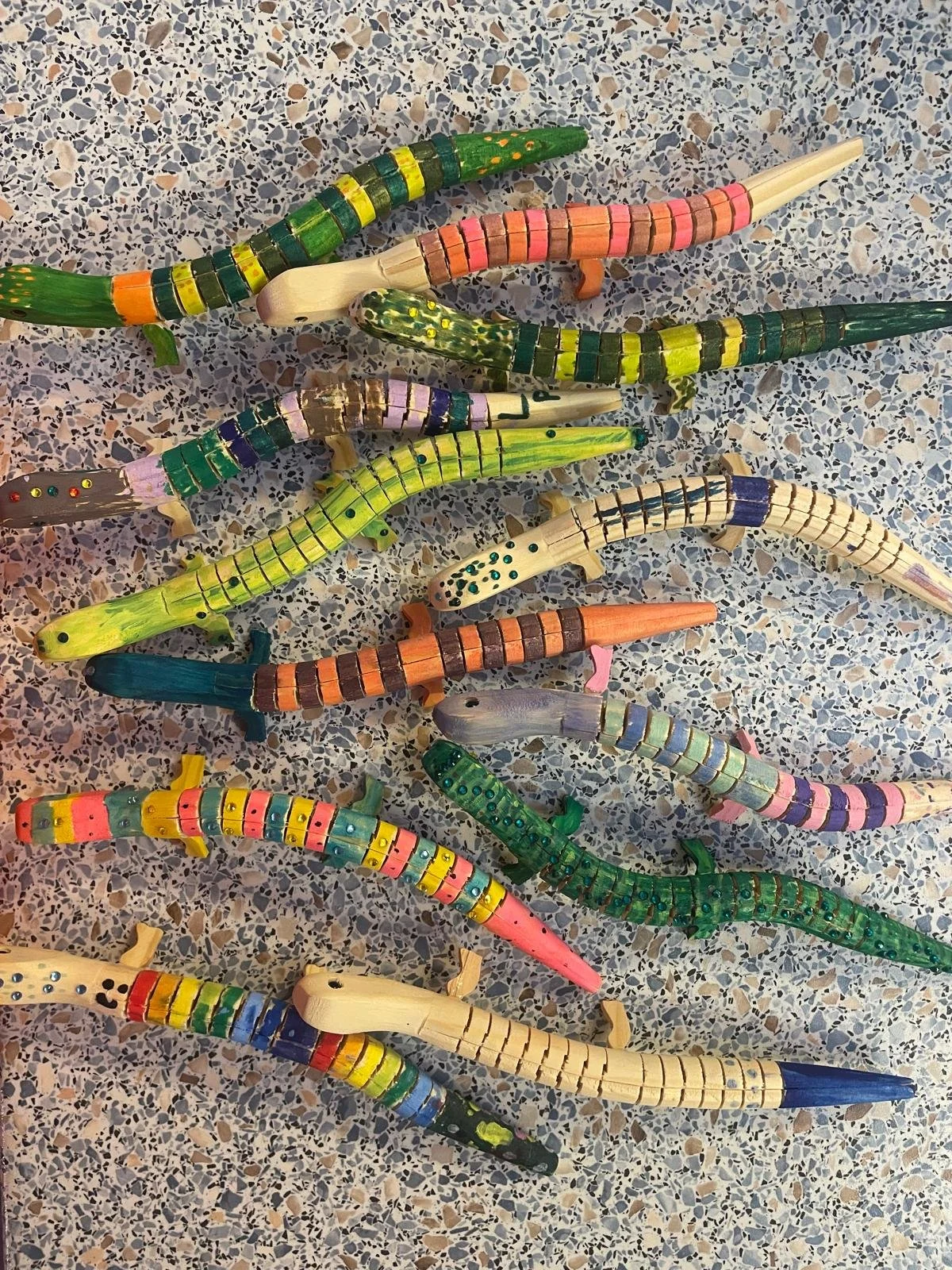 Making colourful lizards