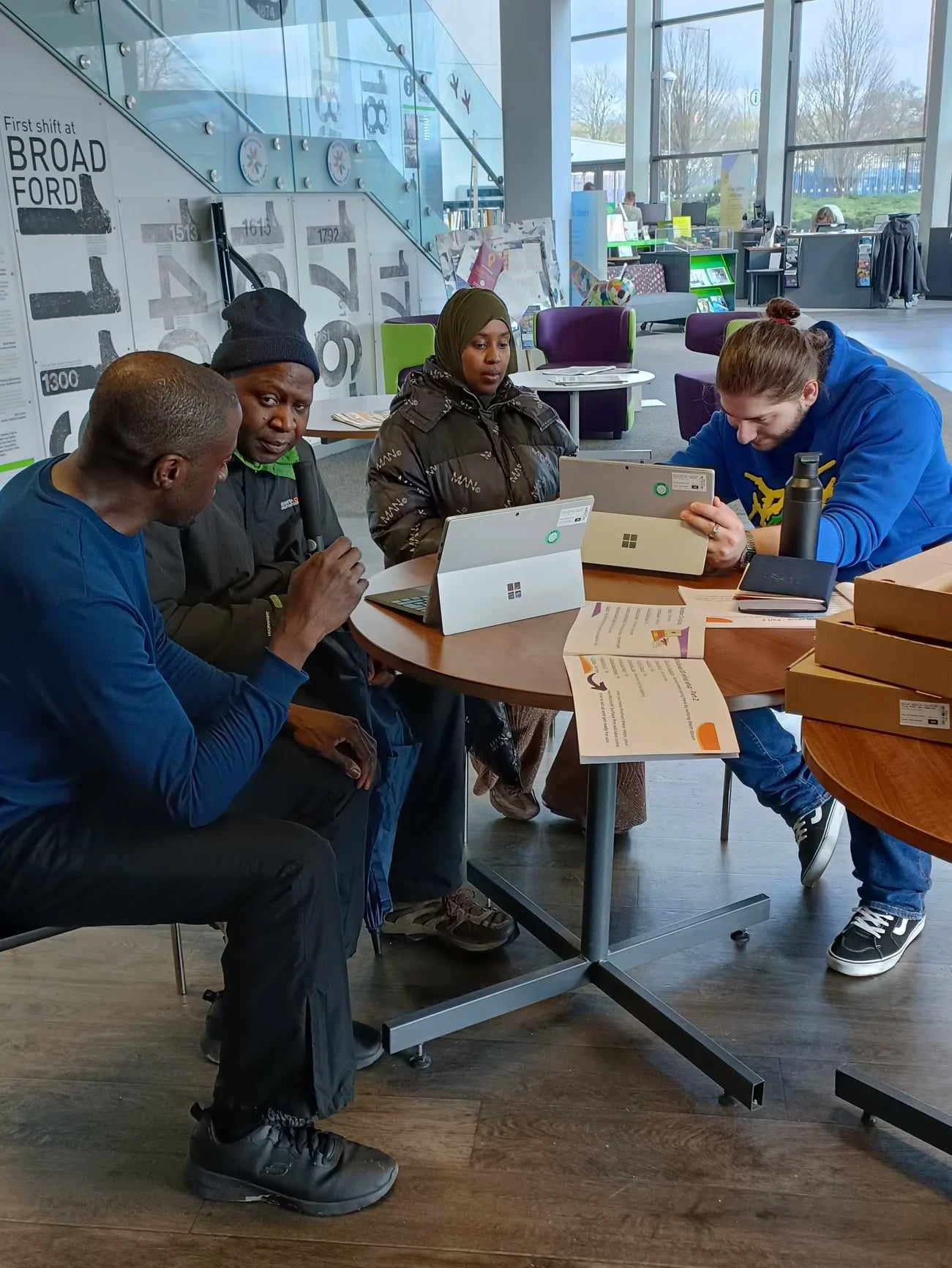 Providing laptops to local parents at Beswick Library