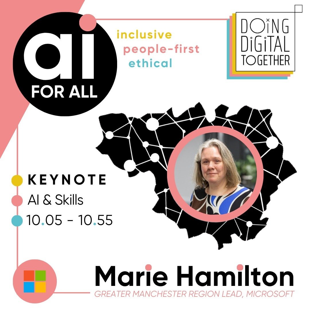 ⭐ SPEAKER ANNOUNCEMENT ⭐

It's a little under six weeks to go before our 🔵AI for All🔵 event arrives at @homemcr. With the day quickly approaching, we can't wait to start sharing more about what we've got planned! 

***

🎉 Today, we're excited to i