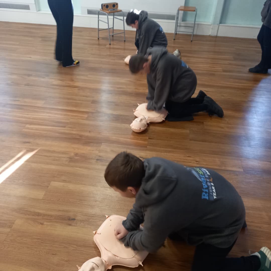 Year 6 learning CPR this morning, they were great!