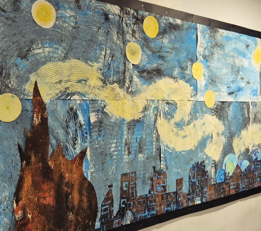 Valley Class have explored colour and texture as they collaborated to create artwork inspired by Van Gogh's Starry Night

#hebdenbridgefederation #hebdenbridgeschoolsfederation #hebdenbridge #eyfs