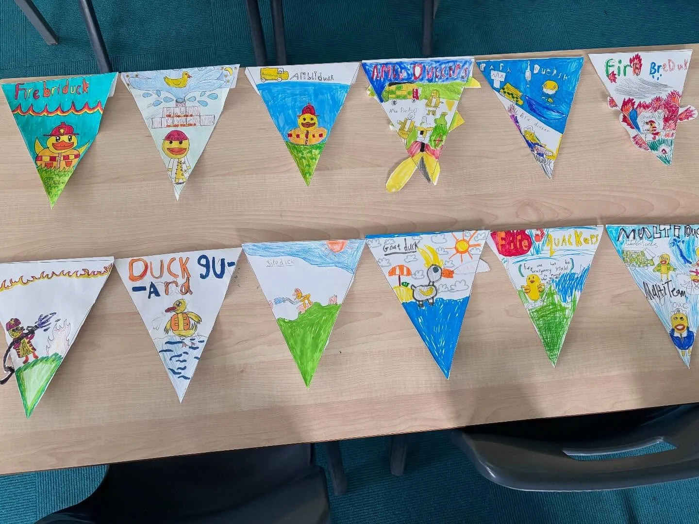 Goldfinches and the rest of the school, have been getting creative this week.  Keep your eyes peeled in any of the local shops for our duck race bunting. The theme this year is &ldquo;The Emergency Services.&rdquo;Well done everyone, they all look fa