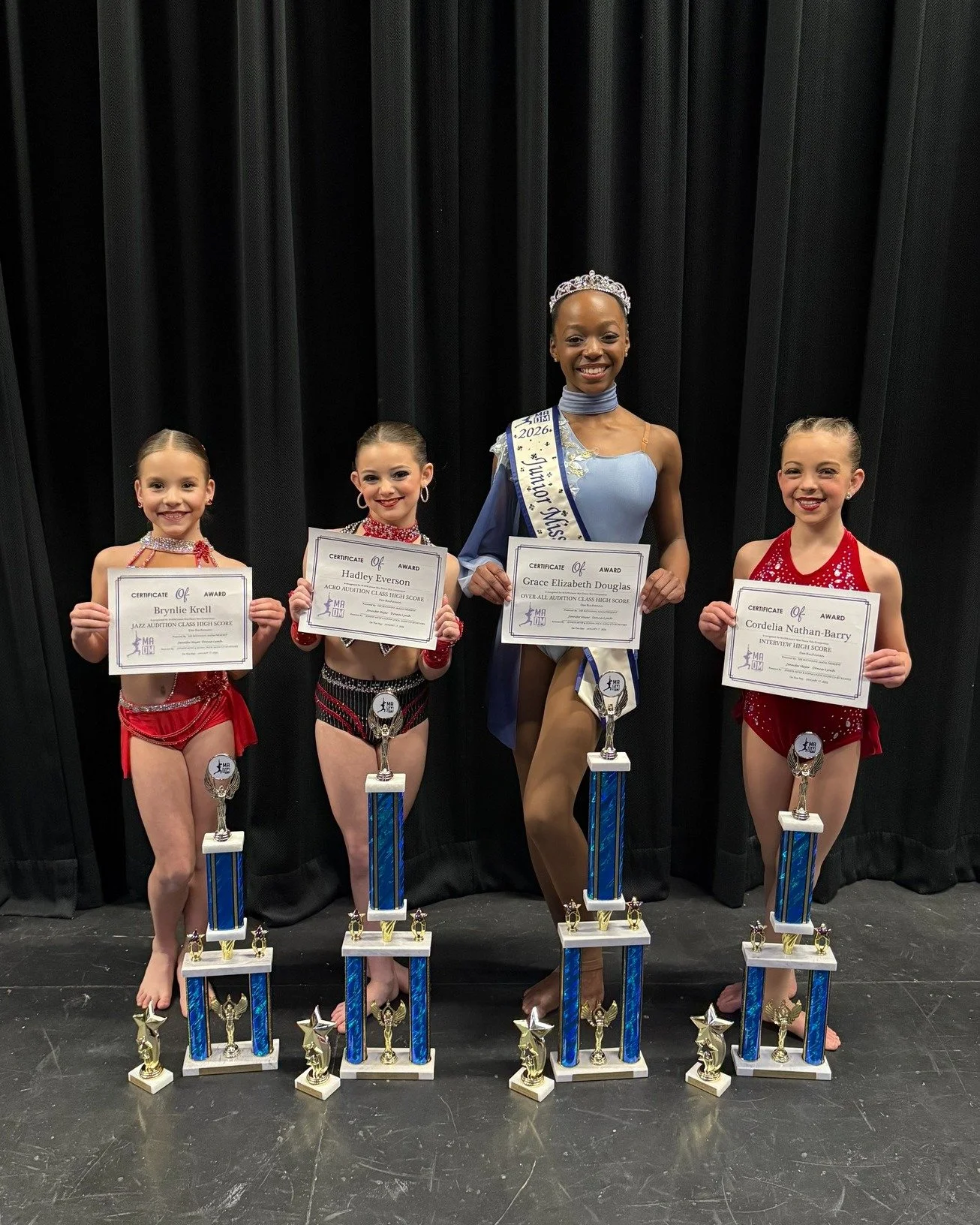Continuing to look back at last week's MADM Title Competition! Next up, the award winners in Junior Miss Dance. Congratulations to all! 🎉👑

Junior Miss Dance: Grace Elizabeth Douglas; Teacher: Pam Schrier; Teacher of Recognition: Charlene Jackson
J