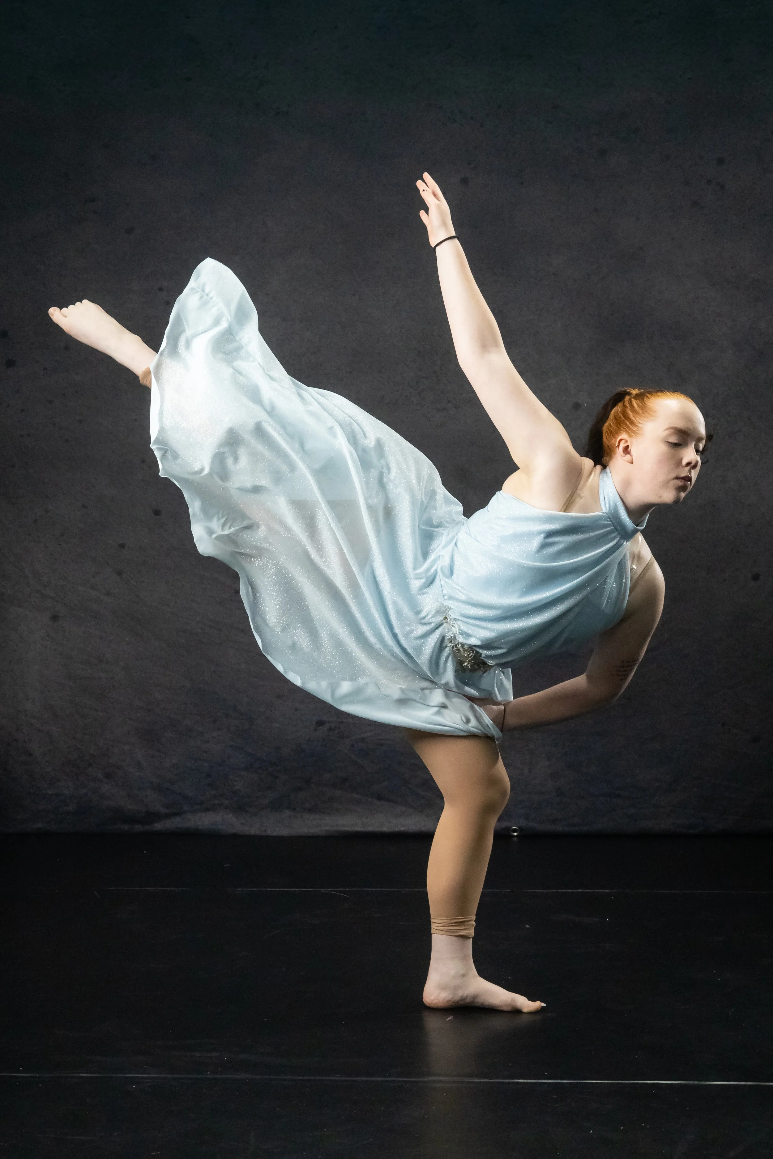 beautiful dancer with flowing skirt