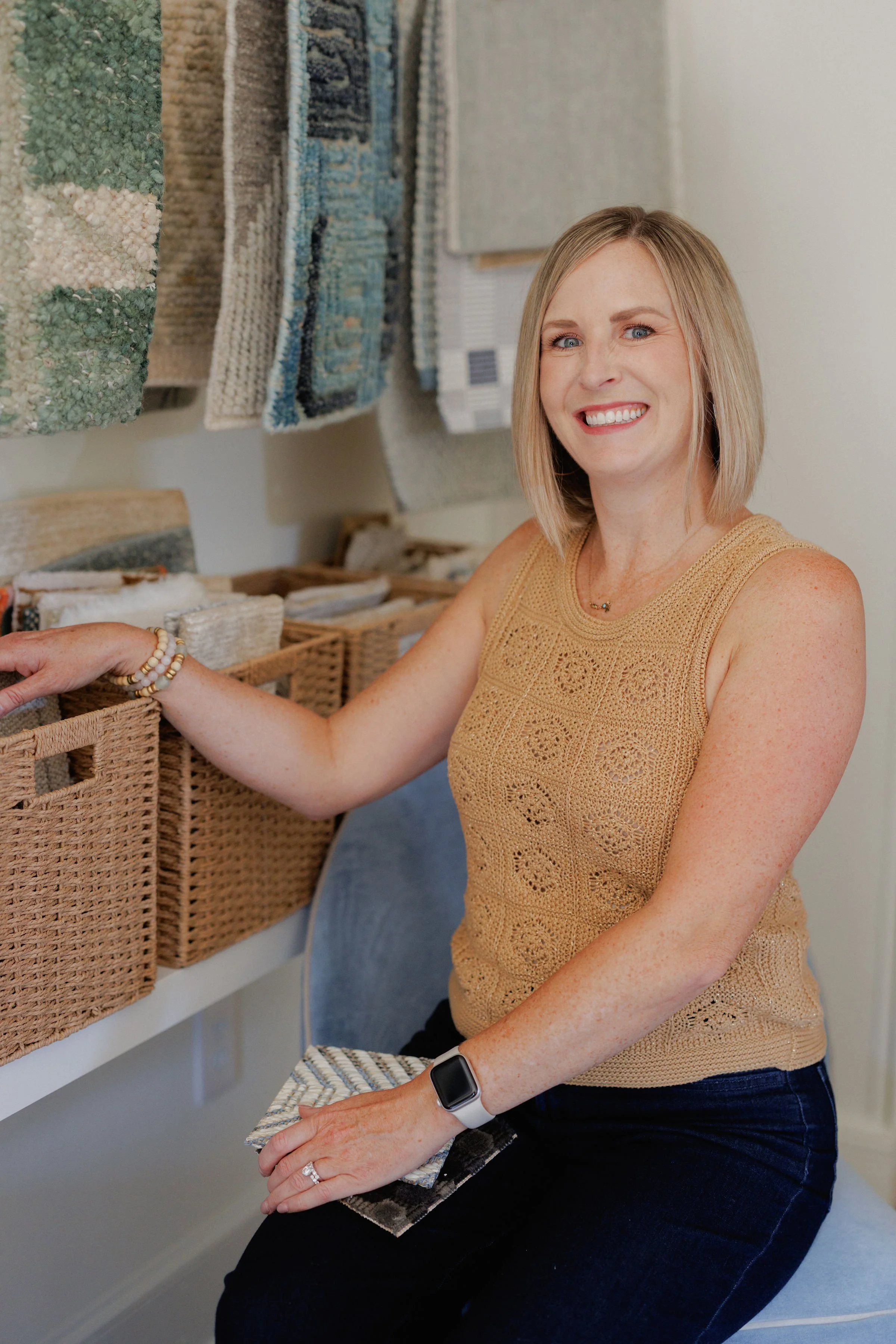 The Elkins Interiors design team in their office on Heather Lane, Charlotte North Carolina