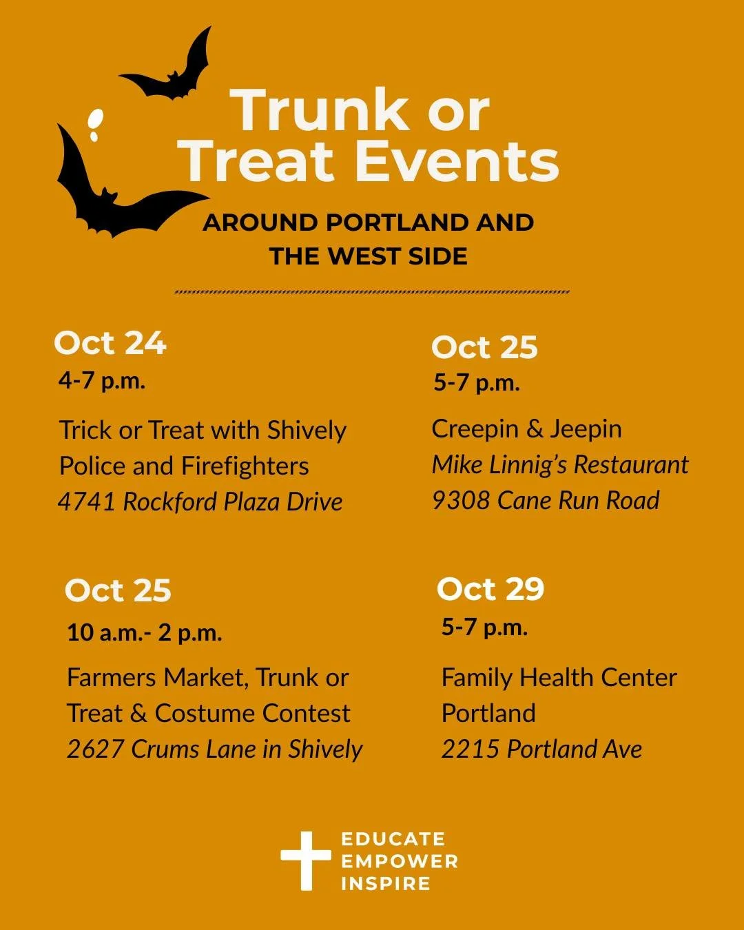 Looking for family-friendly Halloween events on the West Side? Here's a few coming up in the next two weeks!