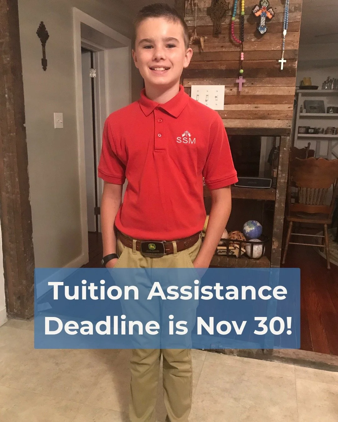 10 days left! The priority deadline for our tuition assistance program is Nov. 30, so get your application in soon. We give assistance based on your family's income. Apply by by Nov. 30 to be considered. 

(link to the online portal is in our bio).