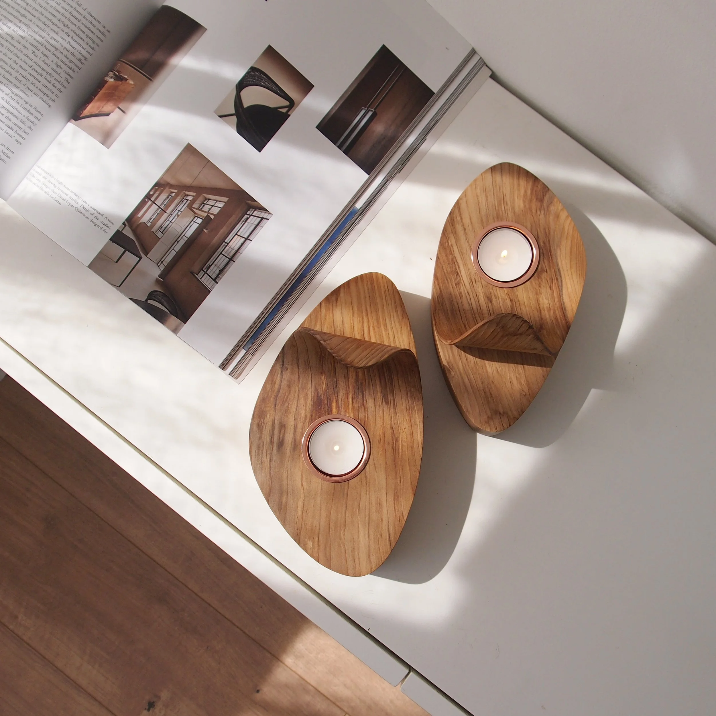 cedar candle pair