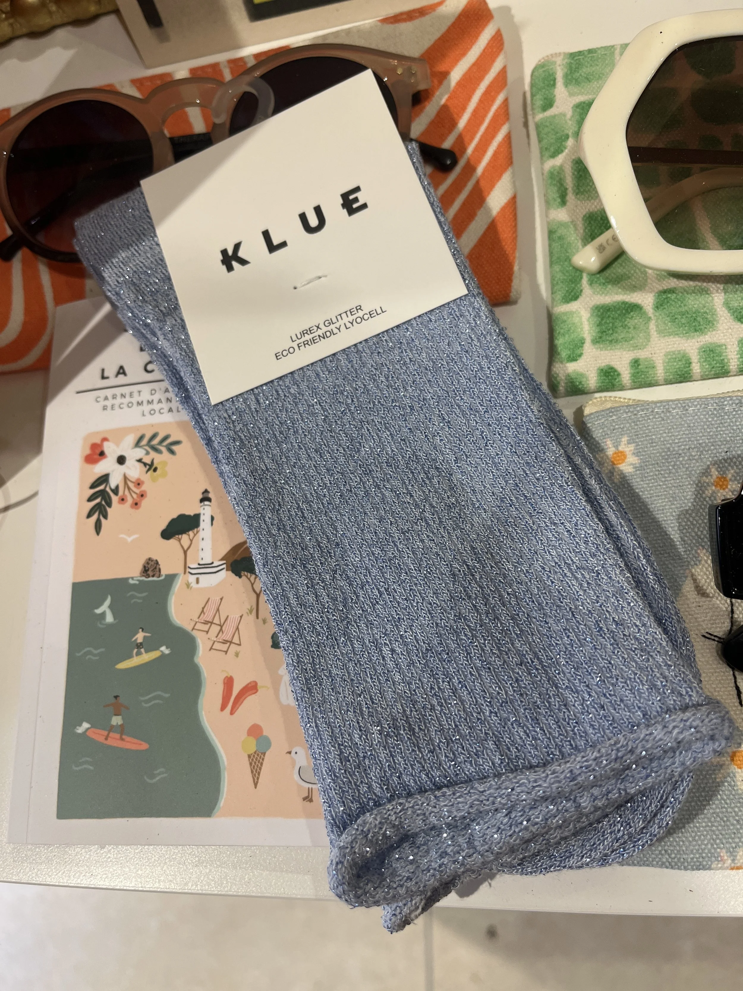 Chaussettes Pailletées Baby Blue