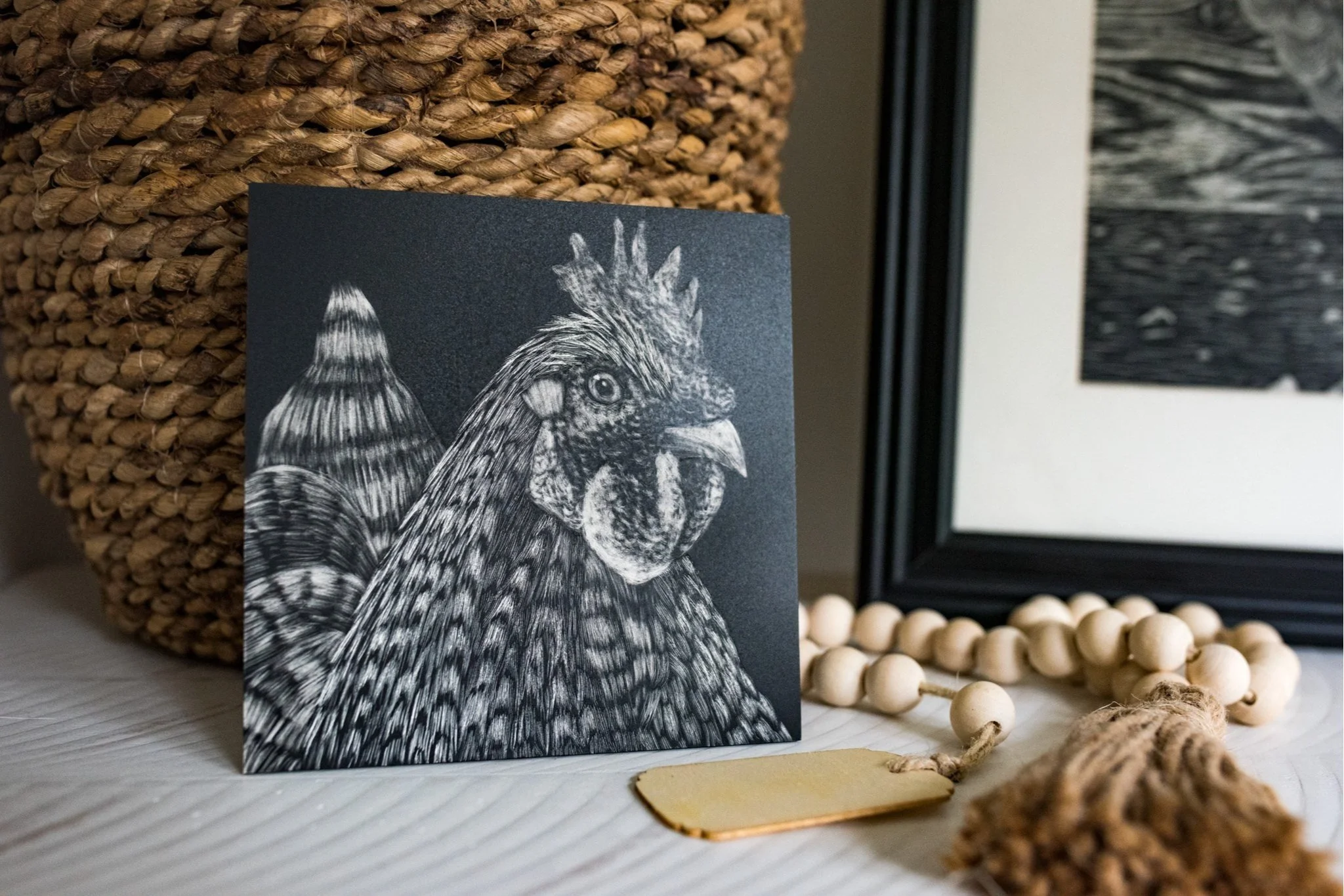 Chicken #8 Scratchboard