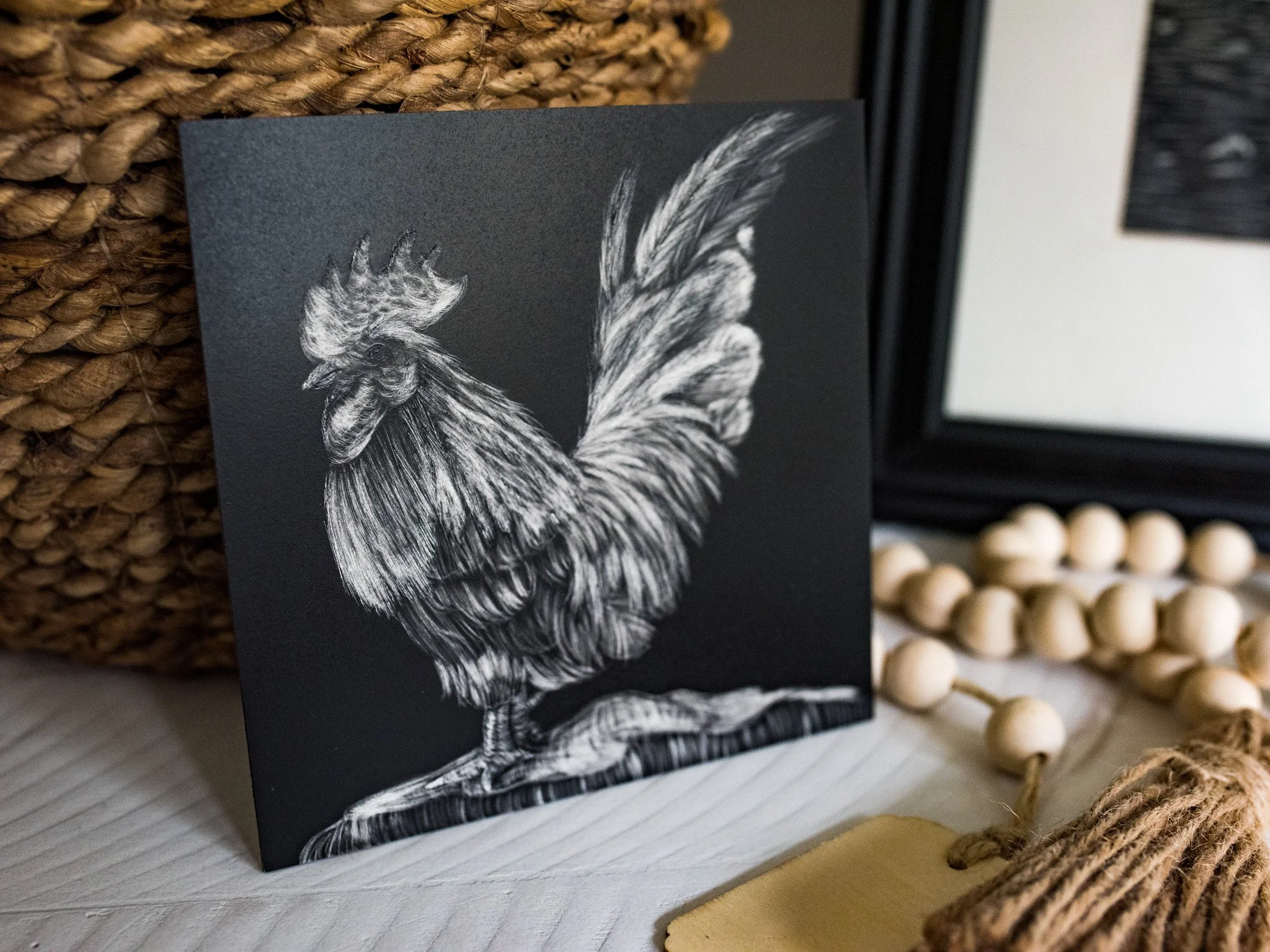 Chicken #7 Scratchboard