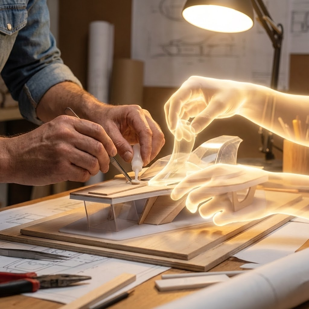 En grupp personer diskuterar i ett mötesrum framför en digital skärm med diagram och scheman, medan de använder surfplattor och anteckningsblock.