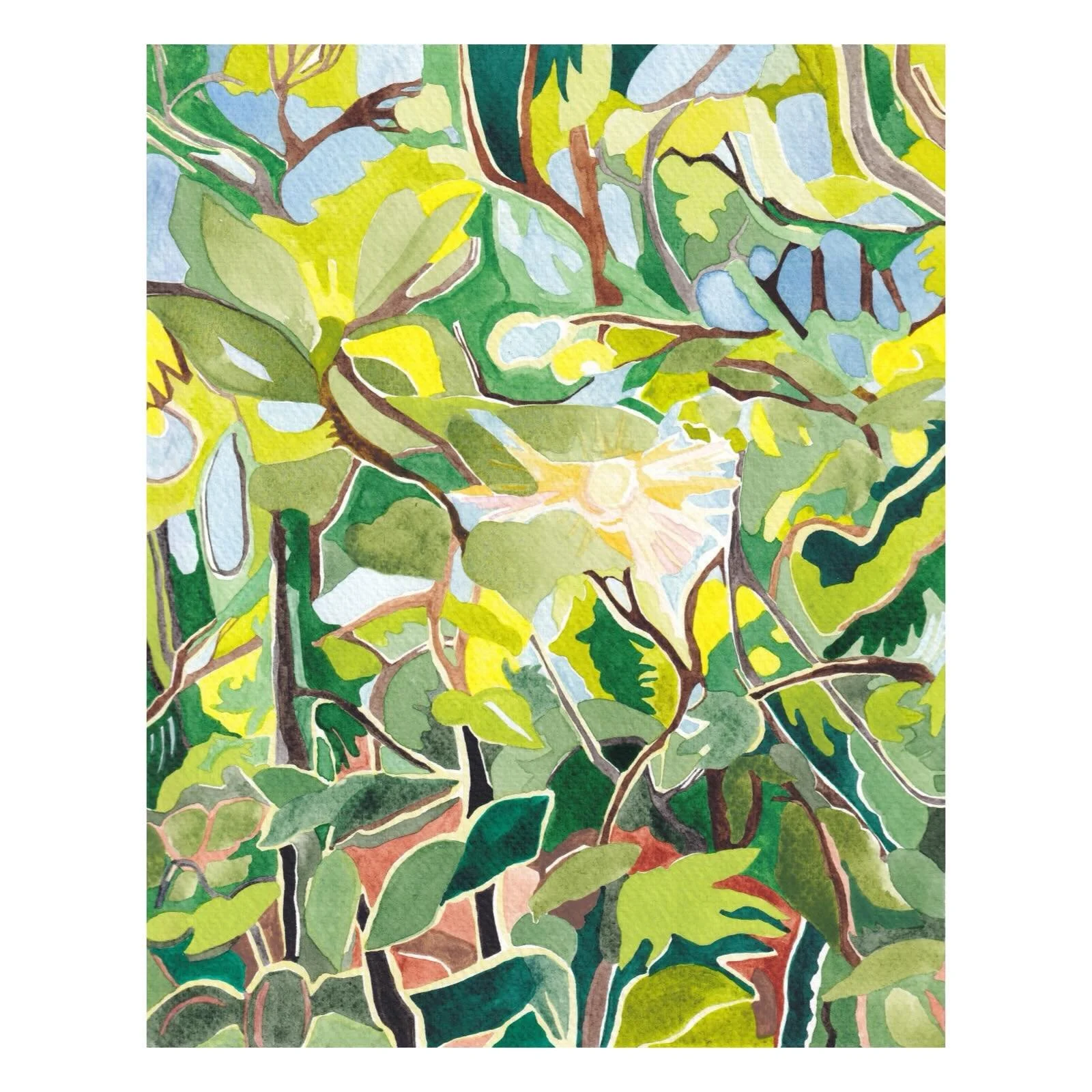 &lsquo;Sunlight Through Trees&rsquo; is my first-ever print. It&rsquo;s printed on archival matte paper, and I&rsquo;m so happy with how the colors and texture turned out!

Currently available as a limited edition of 50, with three size options. Each