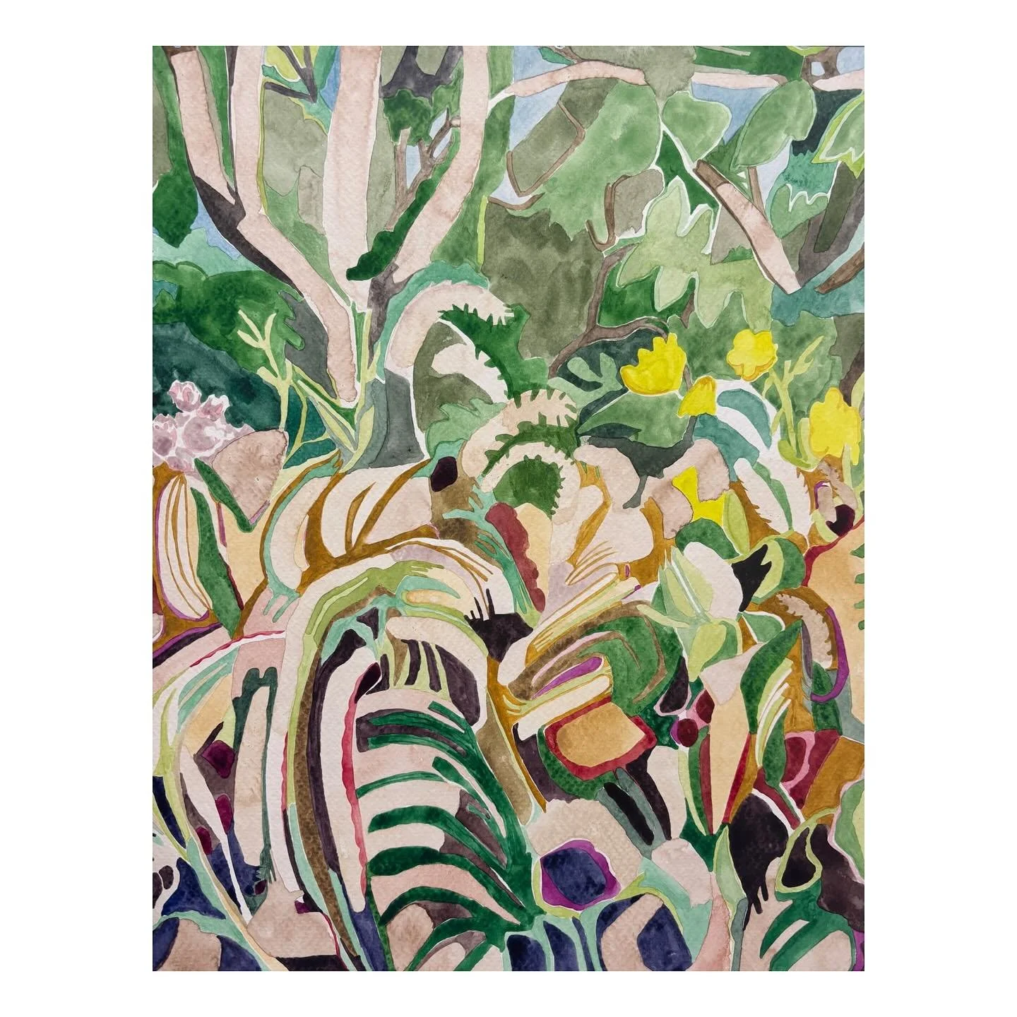 Ravine # 3
2025
Black walnut dye, goldenrod dye, and watercolor on paper

💫currently available💫
.
.
.
#abstractlandscape
#naturaldye
#newandabstract
#watercolor