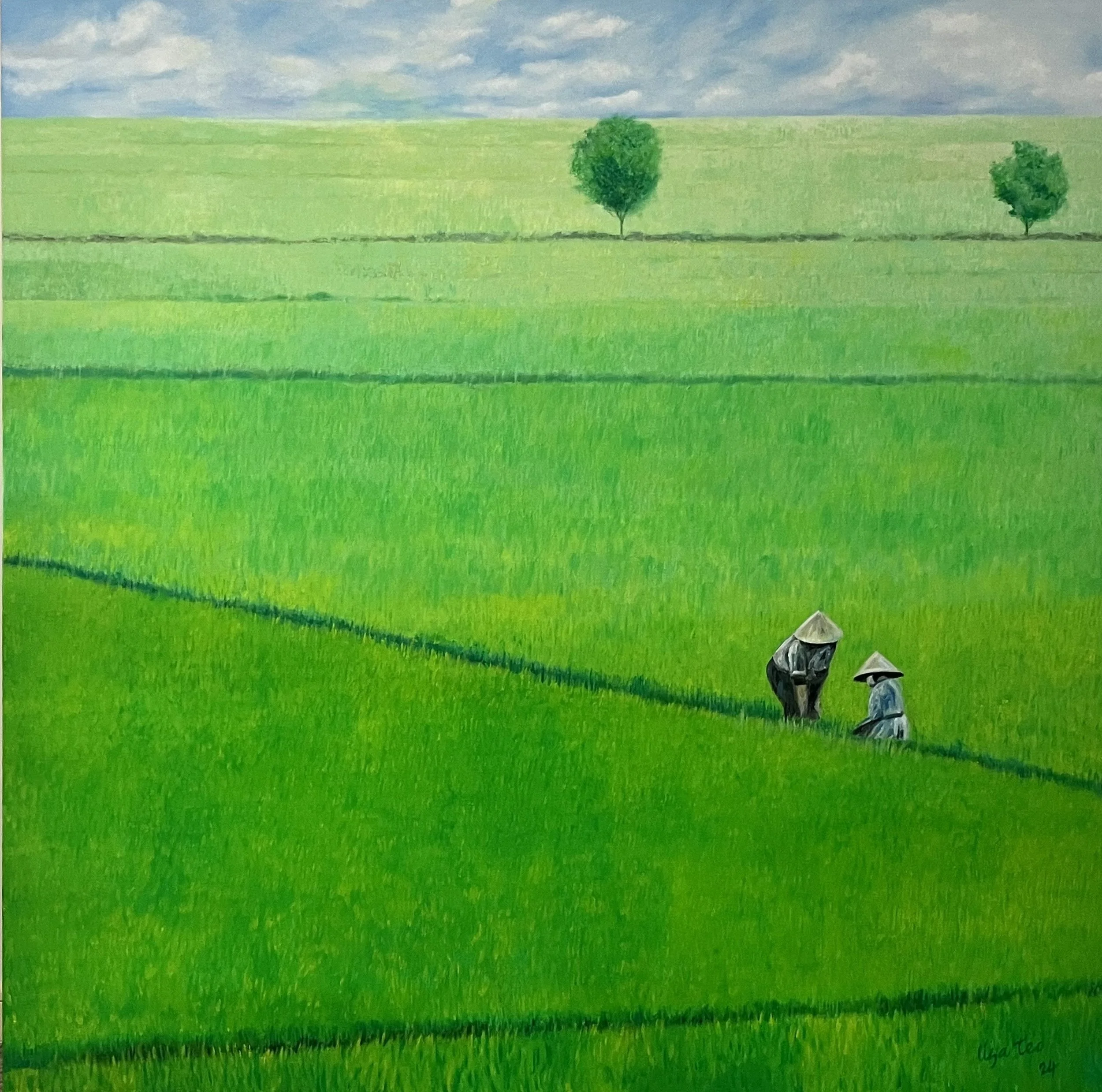 Art Painting from Paddy Series, signifying prosperity, abundance and flourishing days