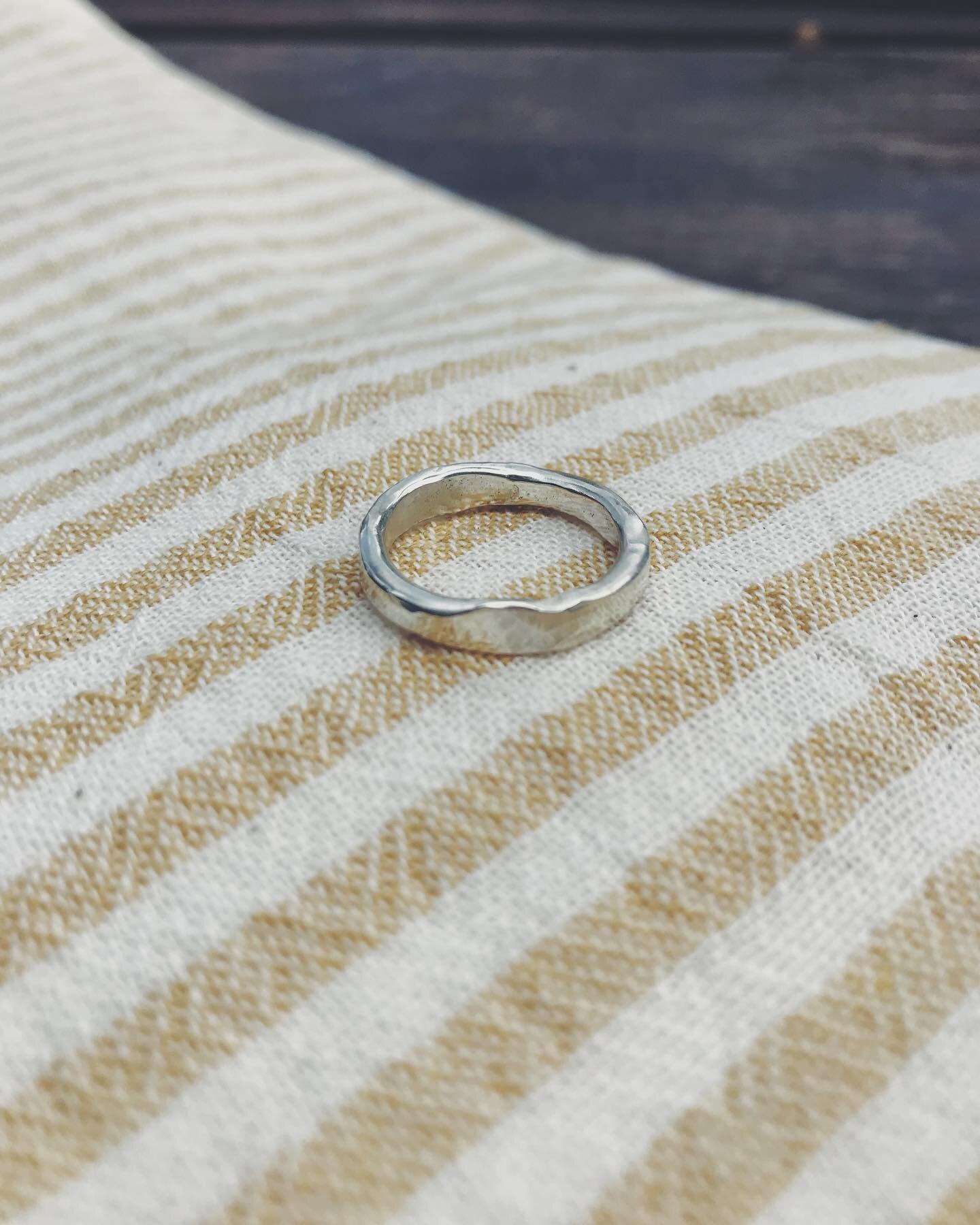 Simple but perfect Sterling silver bands by @ao.2019_ in store, a local designer inspired by the Coromandel coast &bull; featuring one of our Turkish towels from @mayde.nz &bull;