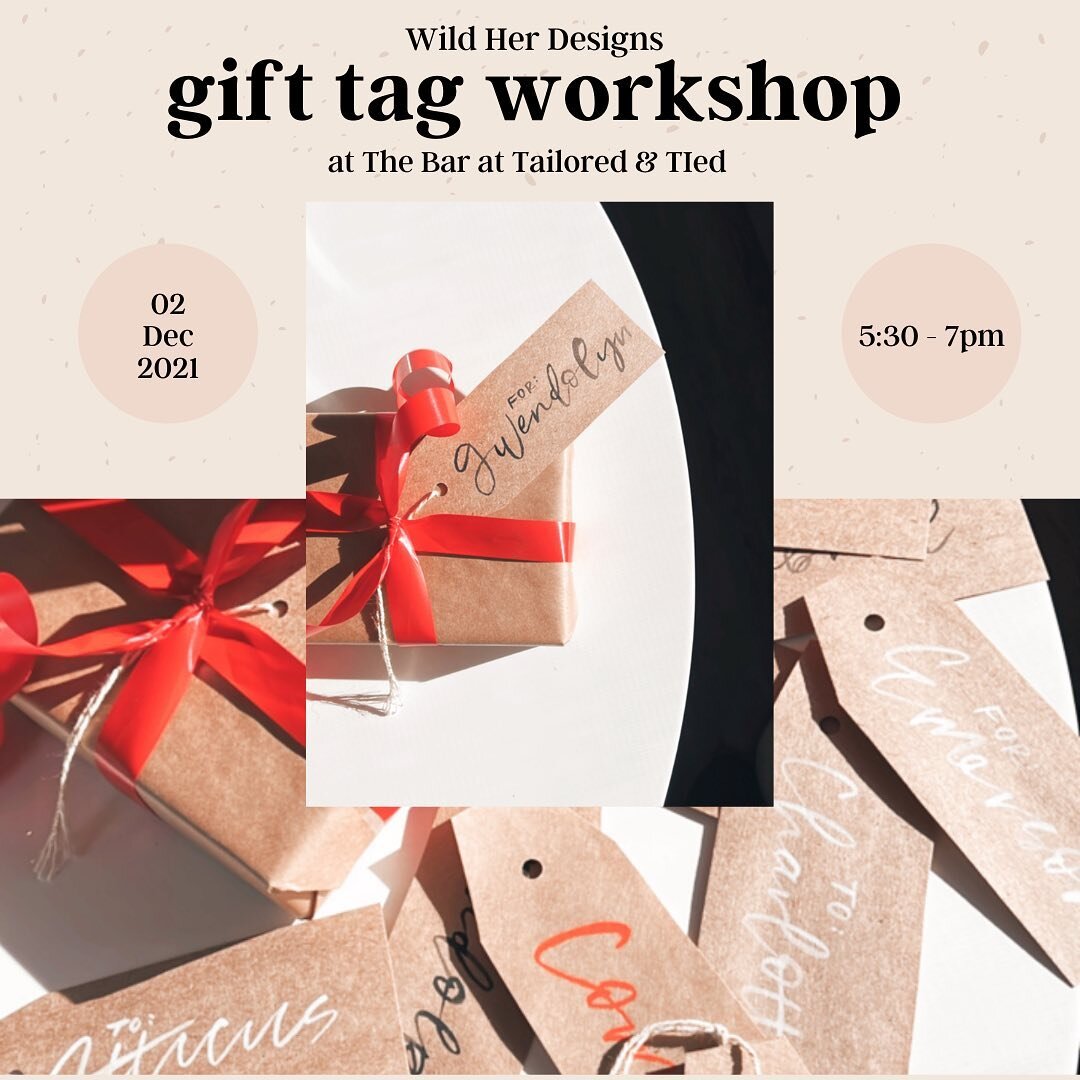 hey hey heyy! who wants to join me at the beautiful @thebar.tailoredandtied this thursday for some holiday lettering??

5:30-7pm 

you can add some extra magic to your holiday gift wrap this year ✨

this sweet little workshop will include my petite l