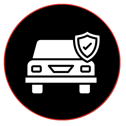 Car with security shield icon