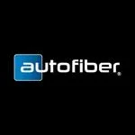 Autofiber logo with white text on a black background