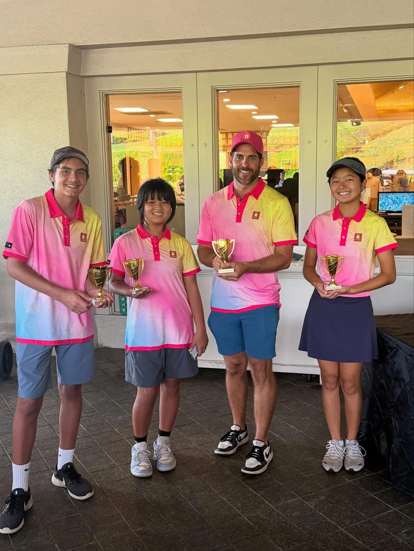 Congratulations to the champions of Lahaina Junior Golf&rsquo;s Play with a Pro Tournament, Jasmyn, Daz, Yumi and our Director of Golf Tim! Jasmyn, Daz and Yumi made 8 birdies in 9 holes to secure a 2 stroke win!

Thanks to Jon at Lahaina Junior Golf