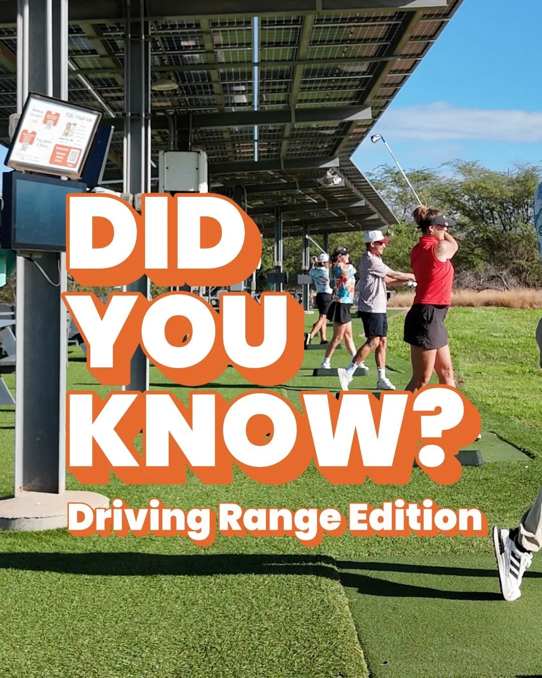 Did You Know? 👀⛳️ | Driving Range Edition
There&rsquo;s a lot happening at the Maui Nui driving range &mdash; here&rsquo;s the rundown 👇
✨ TopTracer is FREE with any purchased bucket of balls (most courses charge $10&ndash;$20/hr) 👋 Range attendan