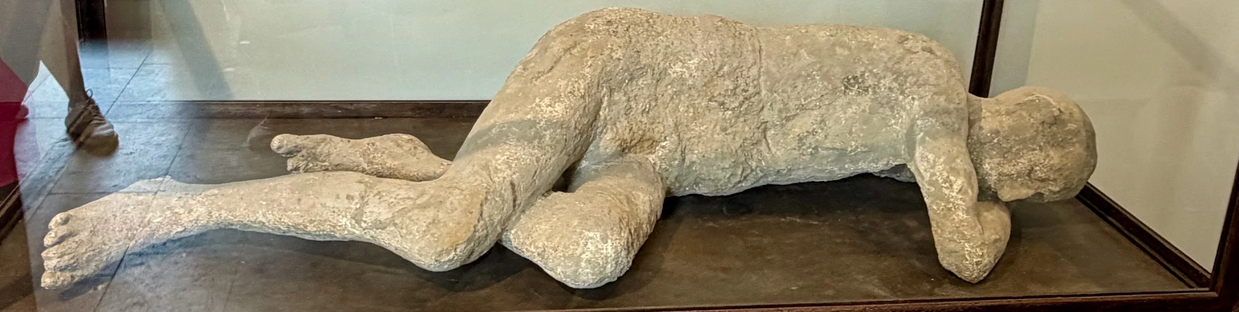 A plaster cast of a Pompeii resident killed by heavy ash expelled by Mount Vesuvius