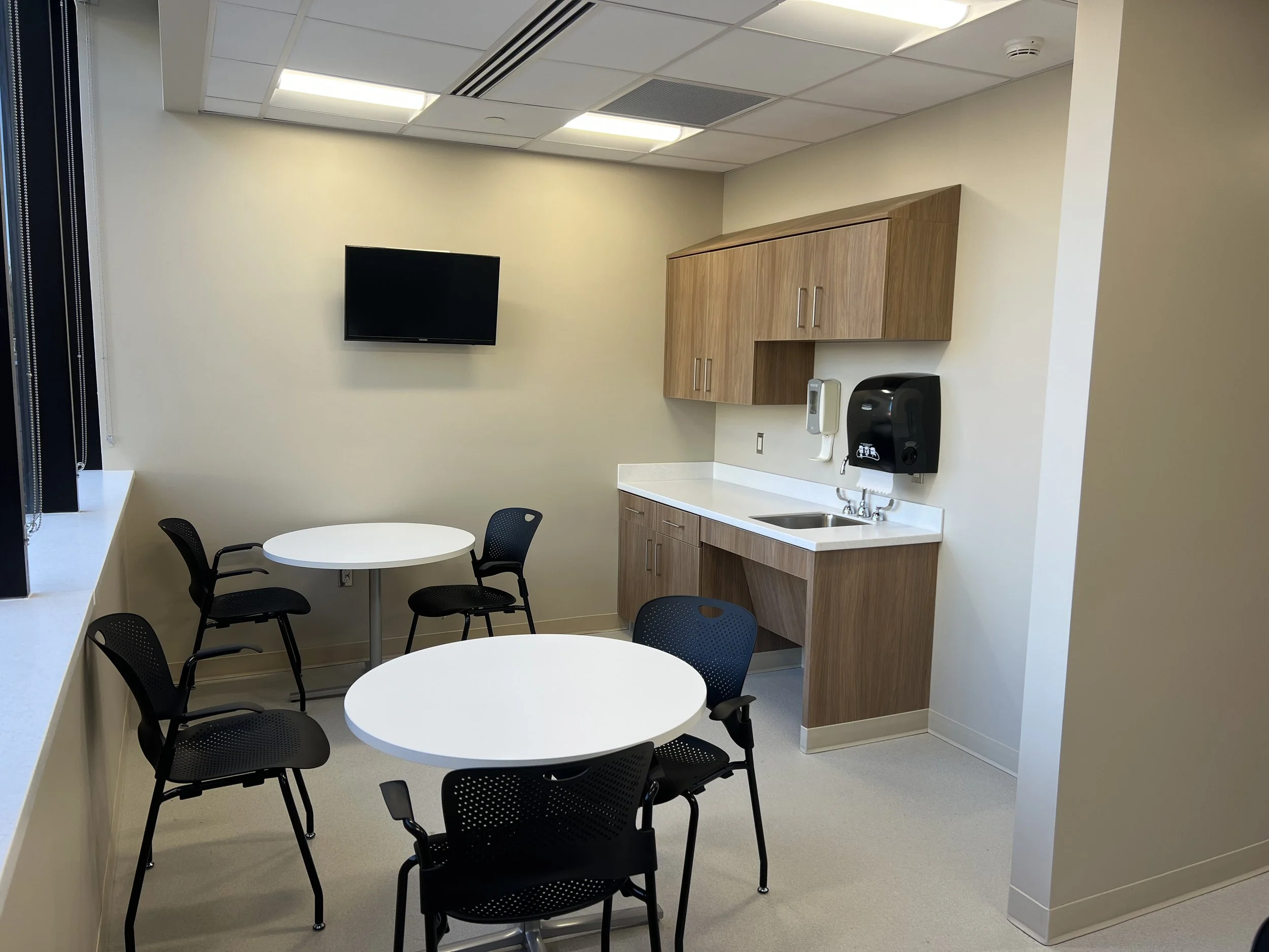 Emergency Department renovation at Beacon Health with upgraded LED lighting and electrical systems
