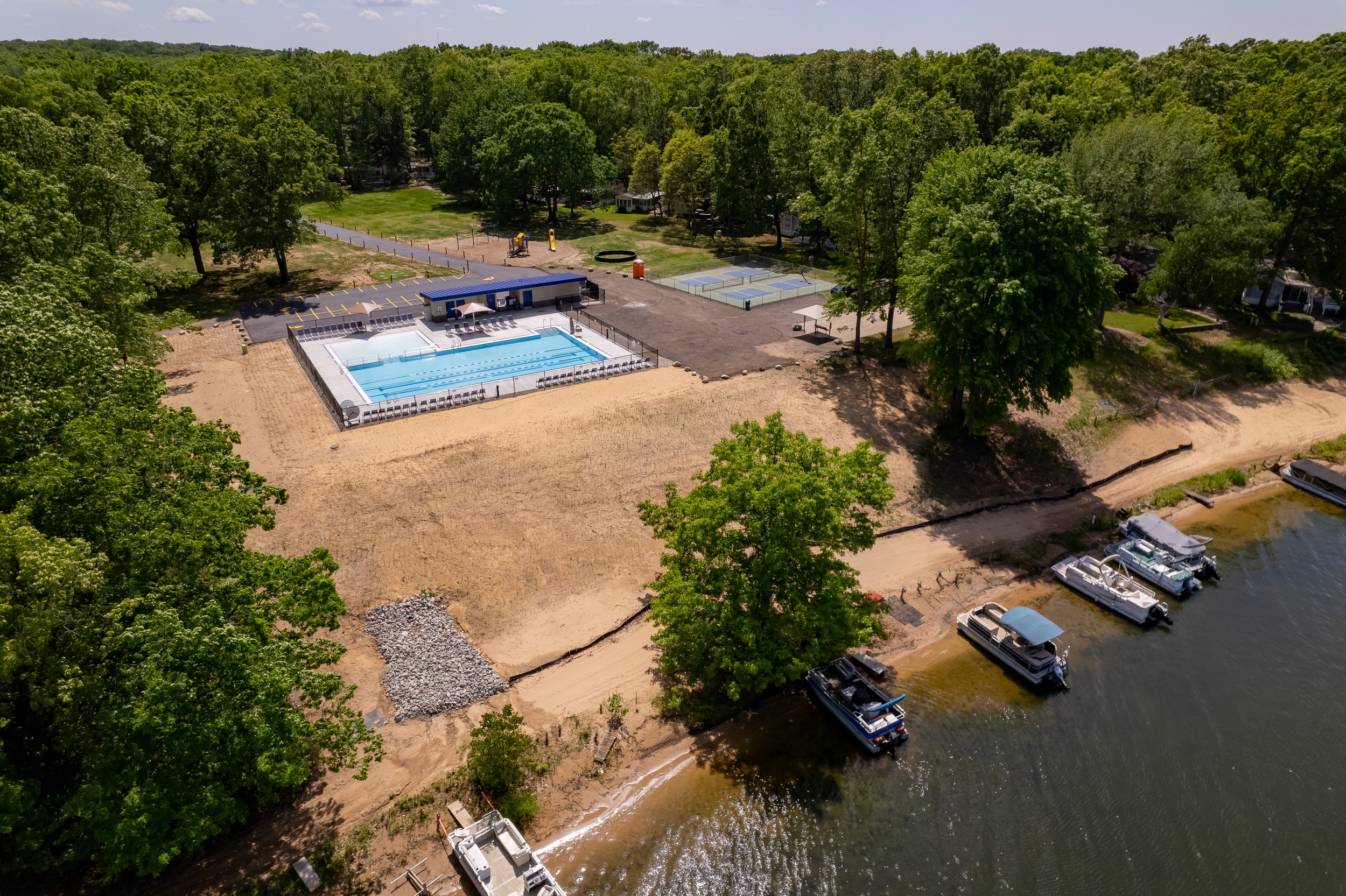 Pool house power and lighting installation at Sandy Pines