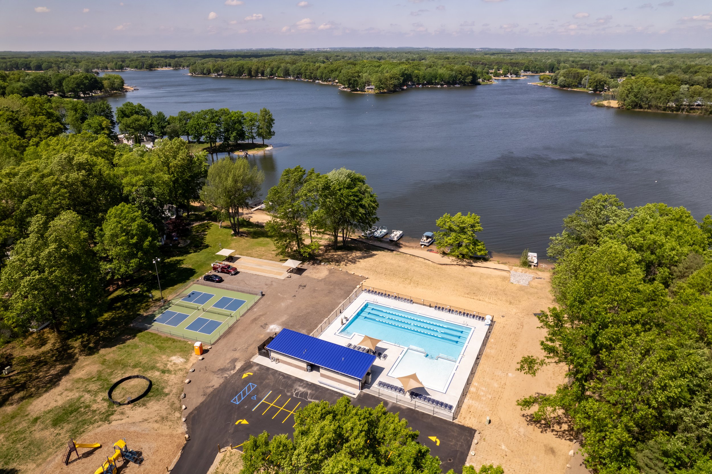 Pool house power and lighting installation at Sandy Pines