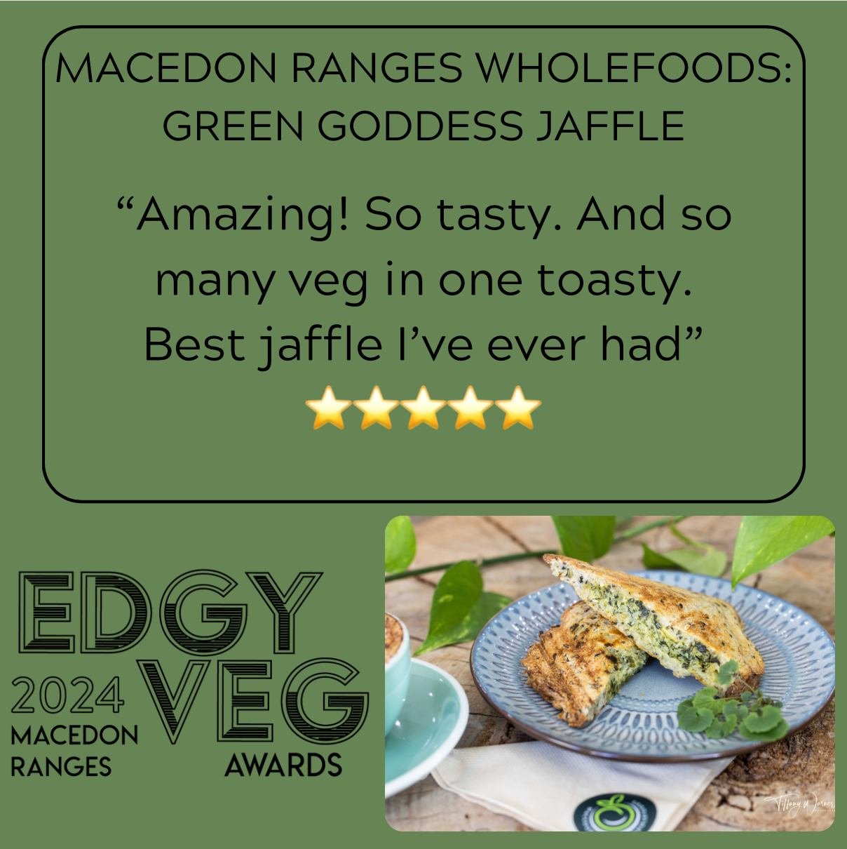 Who knew the humble jaffle could be this good! So many positive reviews are rolling in for Macedon Ranges Wholefoods' Green Goddess Jaffle! 
We highly recommend you head down there and have a bite to eat before your time runs out. Make sure you rate 
