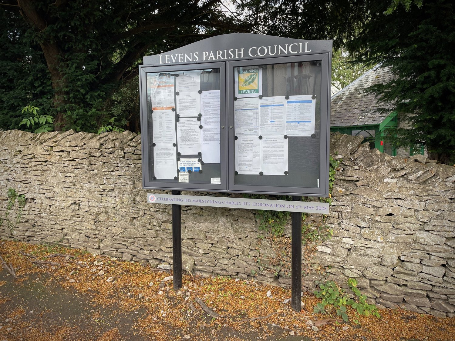 New parish council notice board erected — Levens Village