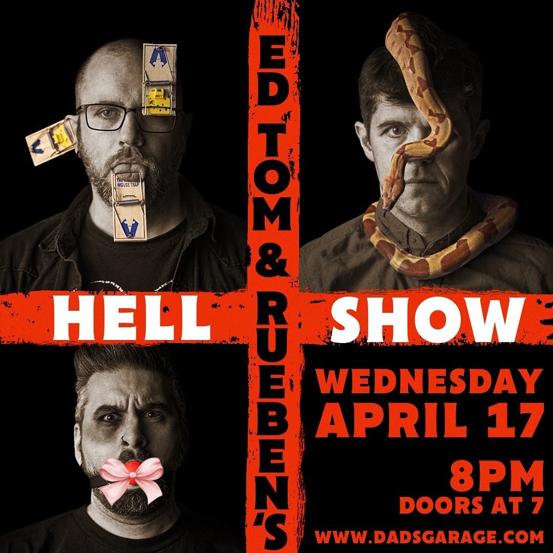 Tonight! Ed, Tom and Rueben&rsquo;s Hell Show invites a guest director - tonight, it&rsquo;s the devil&rsquo;s own advocate, @ambercnash - to design an improv challenge to test the limits of their abilities. @edprov @tomrittenhouse and @roobots only 