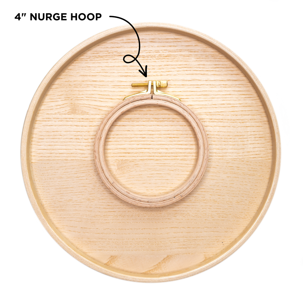 Small Oval Beech Wood Embroidery Hoop: Landscape Orientation