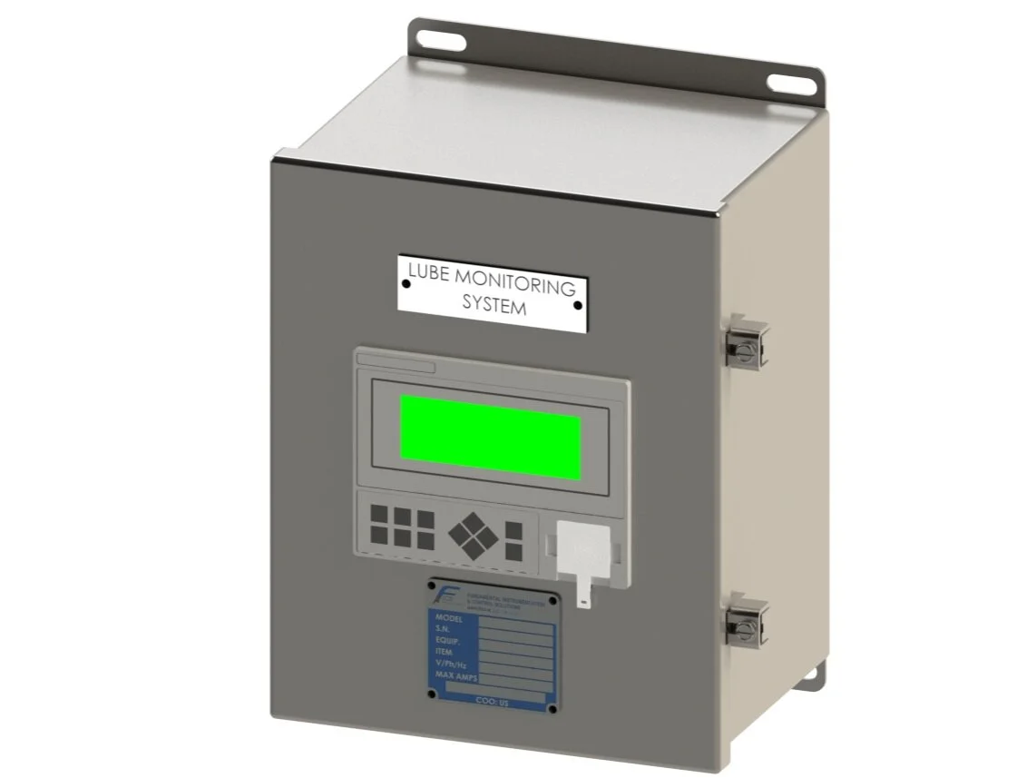 Rendering of a lubrication monitoring system.