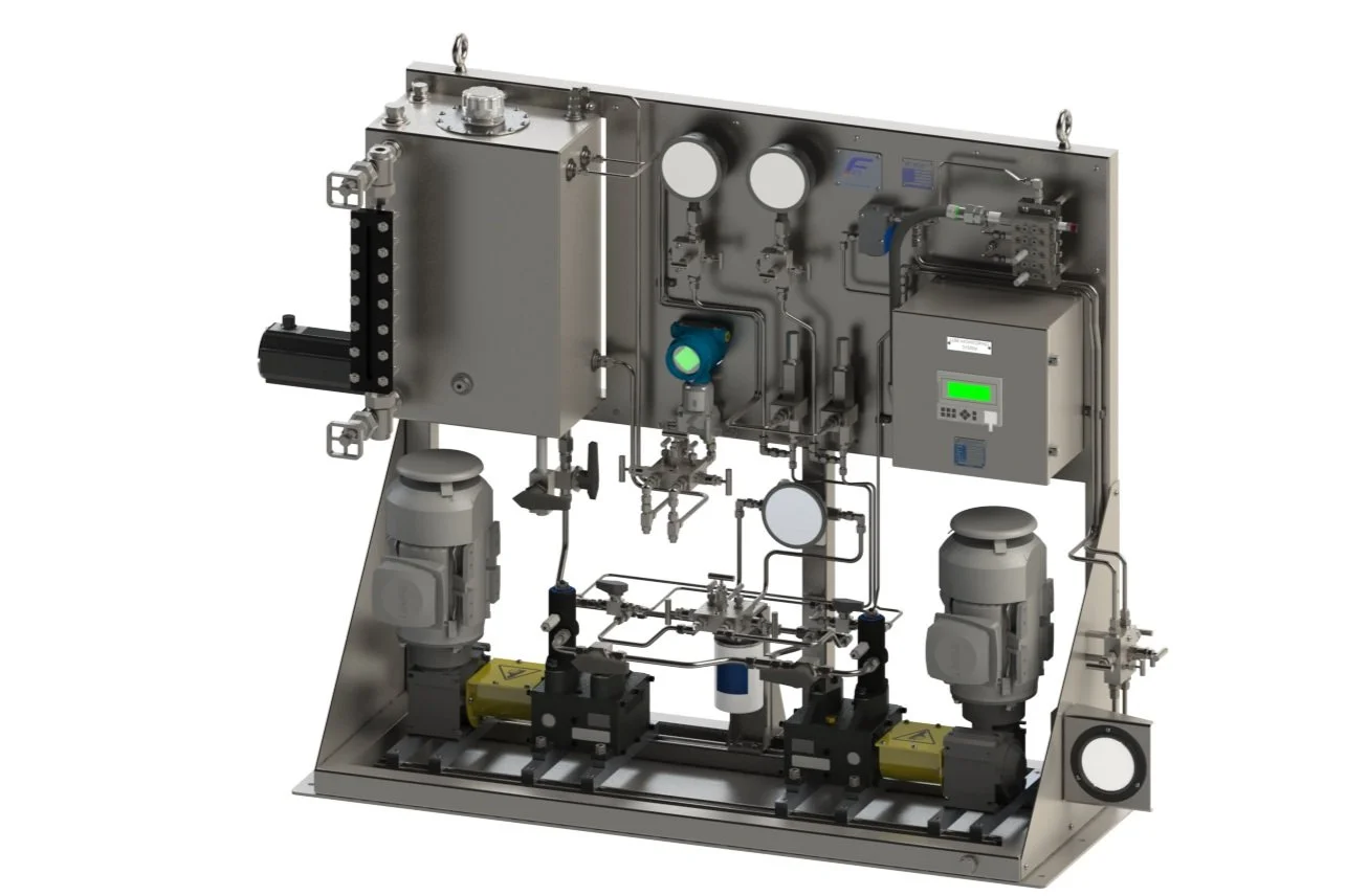 Rendering of a series progressive lubricator.