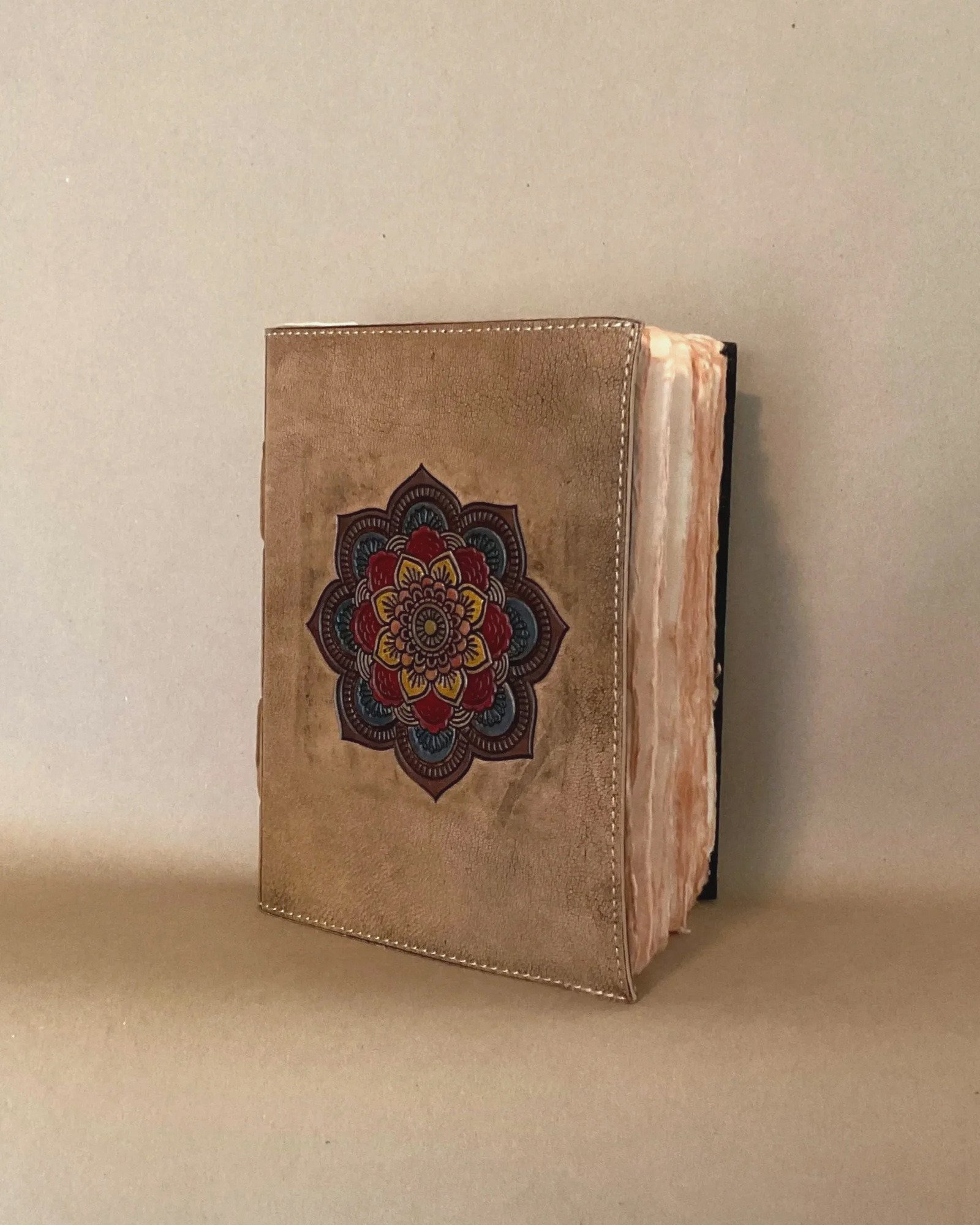 Mandala Leather Journal, detail view 5