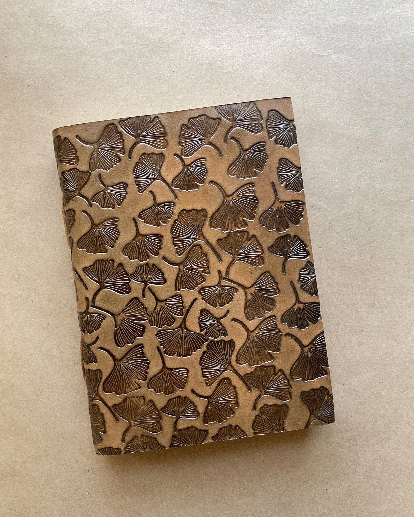 Ginkgo Leather Journal, alternate view