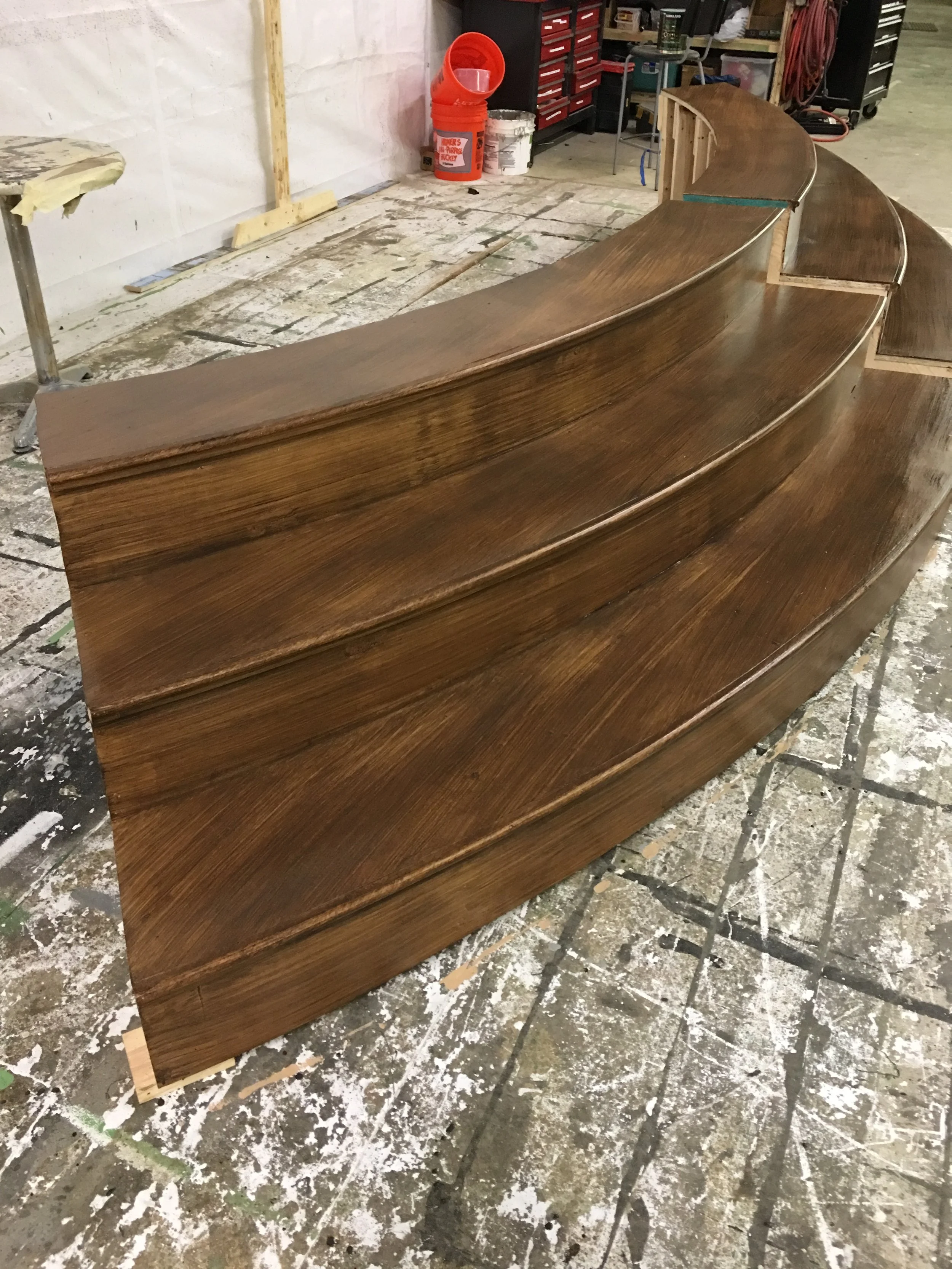 Pair of Curved Wooden Stairs — Buy & Rent Theater Props & Scenery