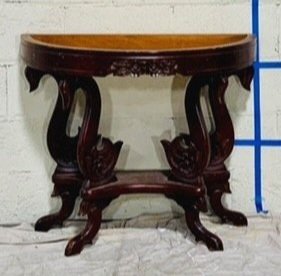 Wooden demilune side table.