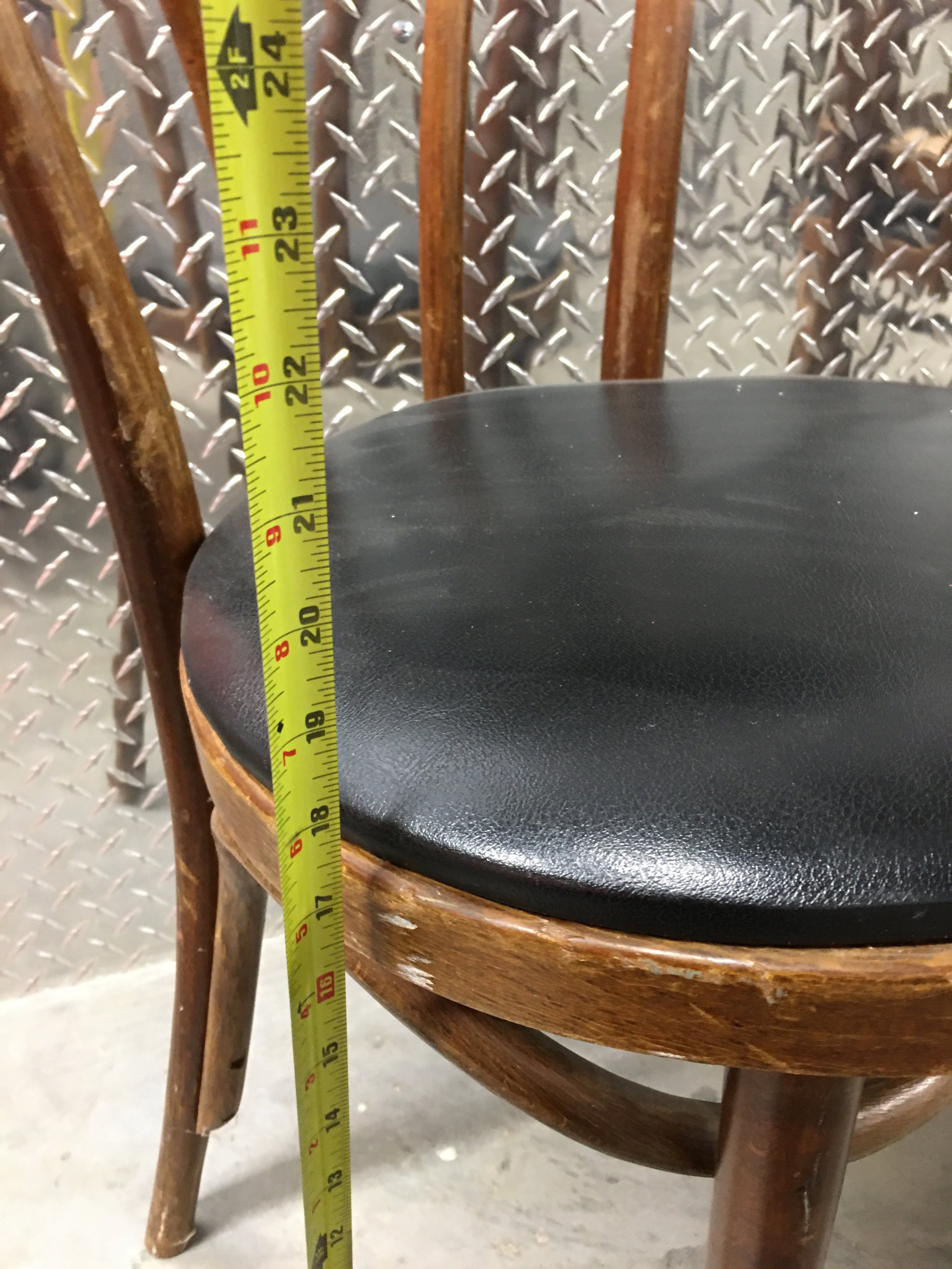 closeup seat bent wood cafe chair