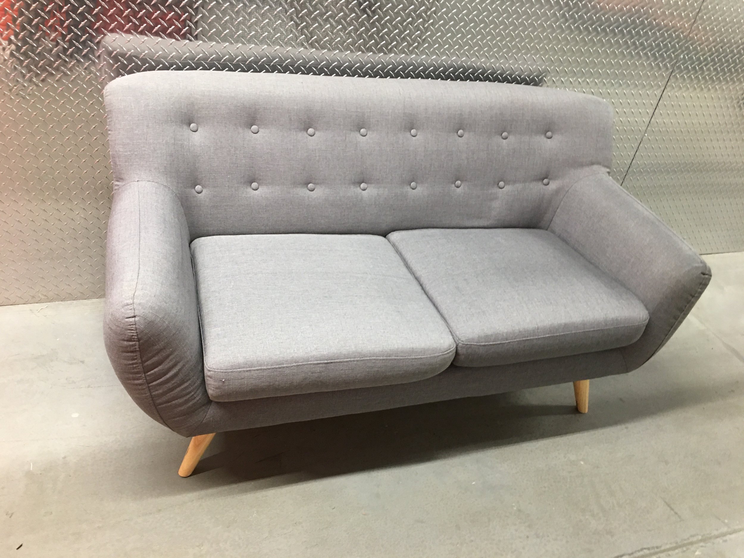 gray mid-century modern couch