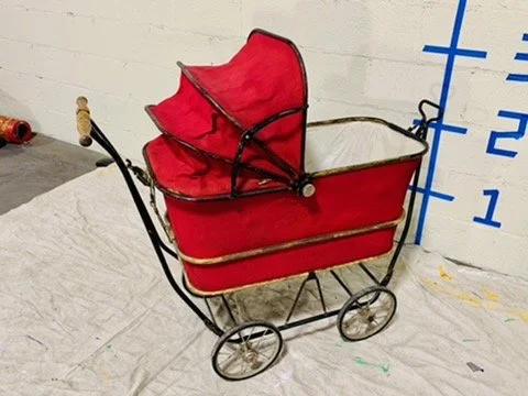 vintage red pram